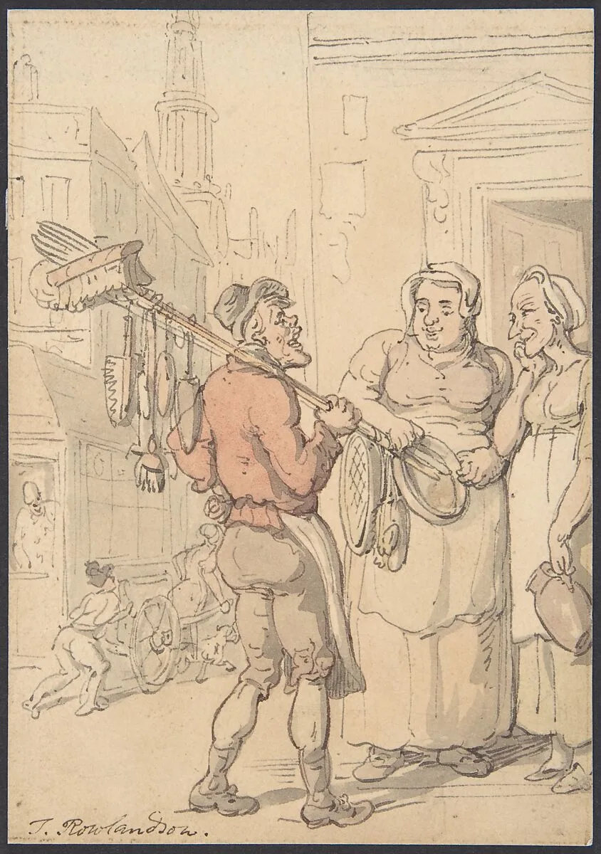 Street Scene: Vendor of Brushes — Thomas Rowlandson