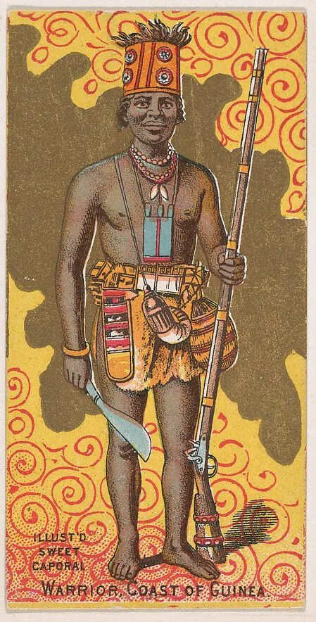 Warrior, Coast of Guinea, from the Military Series (N224) issued by Kinney Tobacco Company to promote Sweet Caporal Cigarettes — Kinney Brothers Tobacco Company