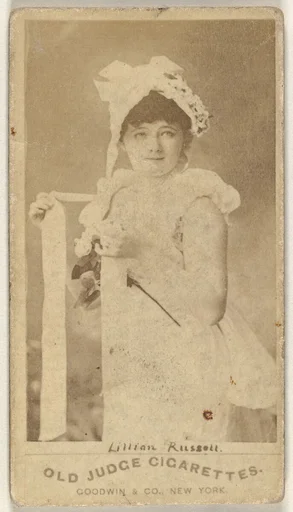 Lillian Russell, from the Actors and Actresses series (N171) for Old Judge Cigarettes
