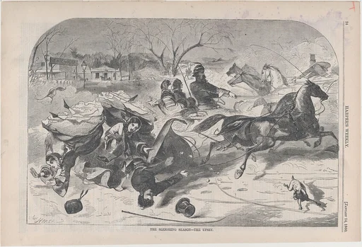 The Sleighing Season – The Upset (from "Harper's Weekly," Vol. IV)