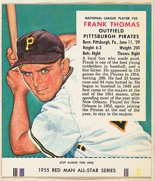 Frank Thomas, from the Major League Baseball series (T235), issued by Red Man Chewing Tobacco — Red Man Chewing Tobacco