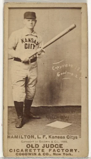 William Robert "Sliding Billy" Hamilton, Left Field, Kansas City Cowboys, from the Old Judge series (N172) for Old Judge Cigarettes