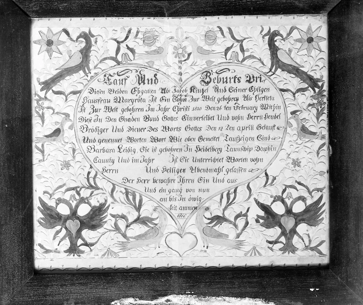 Birth and Baptismal Certificate — Unknown