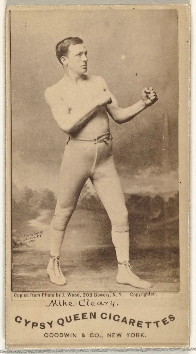 Mike Cleary, from the Celebrities and Prizefighters series (N174) for Gypsy Queen Cigarettes — Goodwin & Company|J. Wood