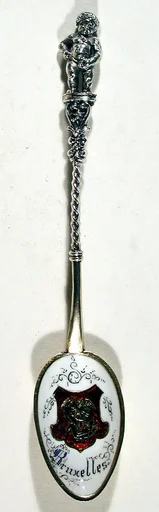 Souvenir spoon with child of Brussels finial