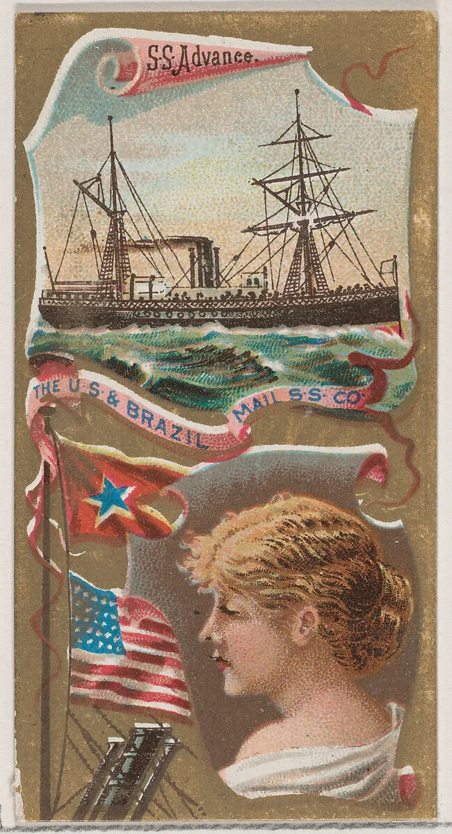 Steamship Advance, The U.S. and Brazil Mail Steamship Company, from the Ocean and River Steamers series (N83) for Duke brand cigarettes — W. Duke, Sons & Co.