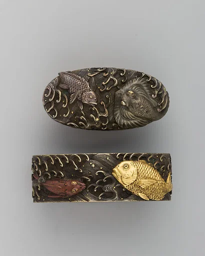 Sword-Hilt Collar and Pommel (Fuchigashira)