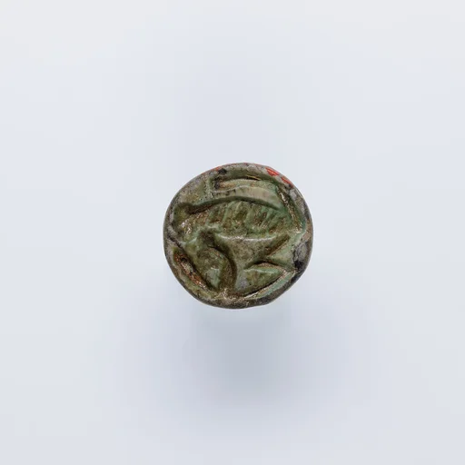 Design Amulet with a Hippopotamus (? ) Head on the Back Pierced for Stringing, and a Left-facing Monkey as the Device