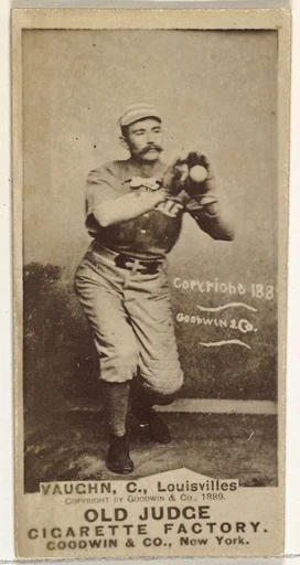 Harry Francis "Farmer" Vaughn, Catcher, Louisville Colonels, from the Old Judge series (N172) for Old Judge Cigarettes