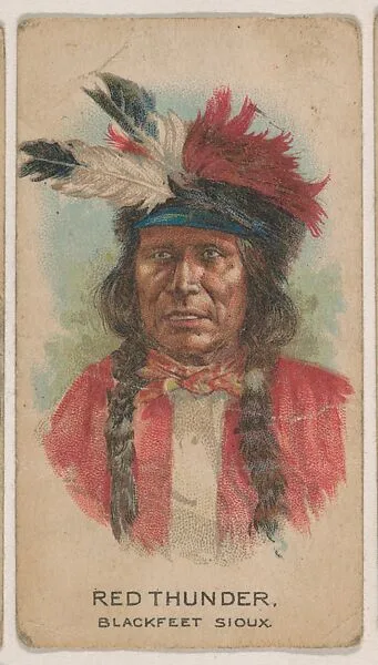 Red Thunder, Blackfeet Sioux, insert card from the Indian Chiefs series (D46), issued by the Weber Baking Company — Weber Baking Company