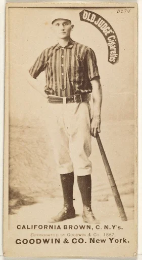 William "California" Brown, Catcher, New York, from the Old Judge series (N172) for Old Judge Cigarettes