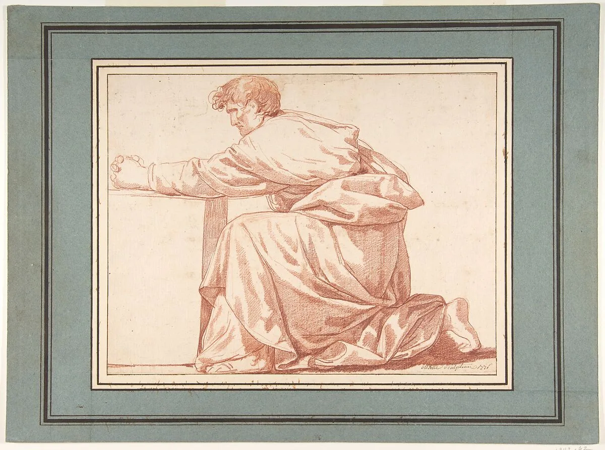 Kneeling Draped Male Figure — Jean Guillaume Moitte