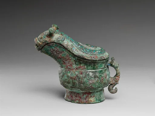 商 嵌松石青銅觥|Wine pouring vessel (Gong)