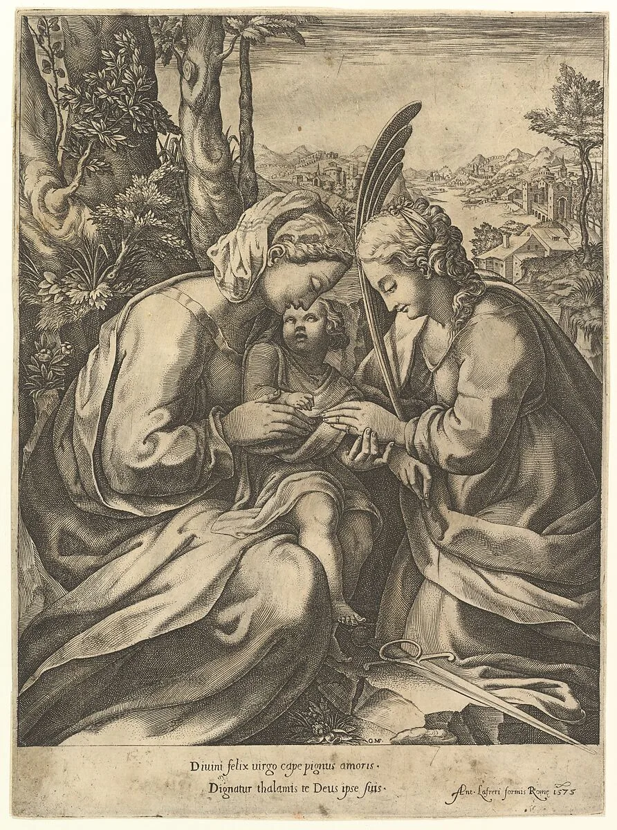 The Mystic marriage of St. Catherine — Giorgio Ghisi|Correggio (Antonio Allegri)