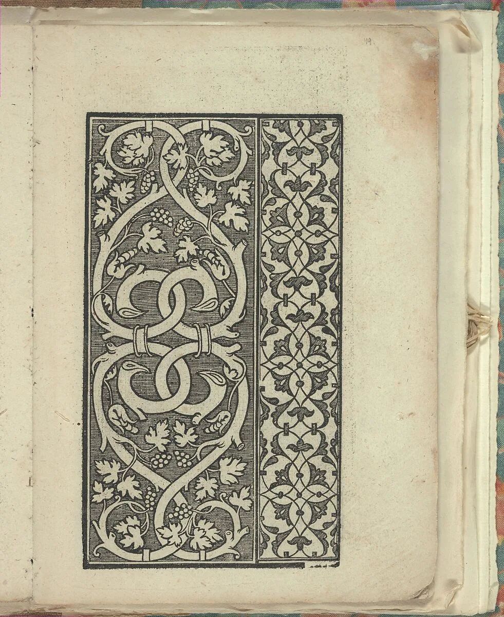 Opera Nova Universali intitulata Corona di racammi, page 19 (recto) — Giovanni Andrea Vavassore