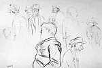 Studies of Figures on a Street — Karl Hubbuch