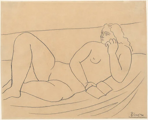 Reclining Bather with a Book