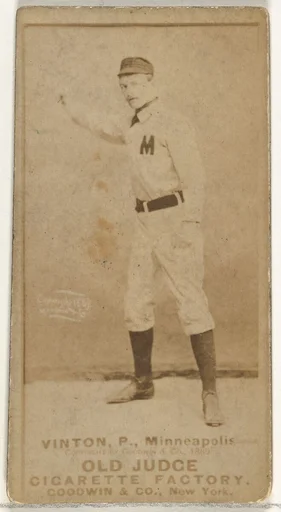 William Miller "Bill" Vinton, Pitcher, Minneapolis, from the Old Judge series (N172) for Old Judge Cigarettes