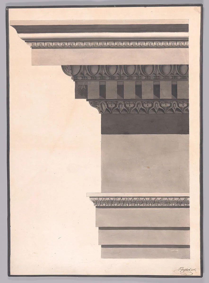 Architectural Study of Classical Entablature — F. or T. Grossbach