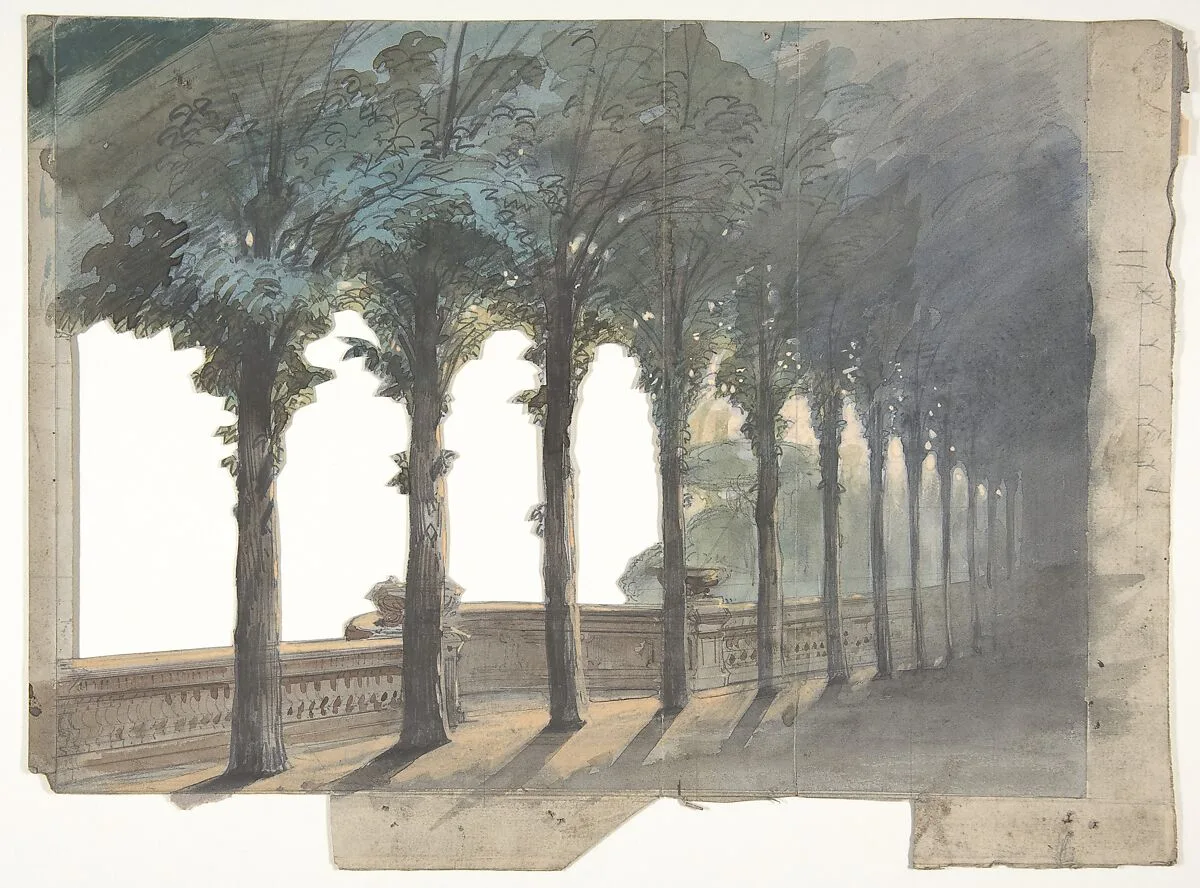 Design for a Stage Set at the Opéra, Paris — Eugène Cicéri