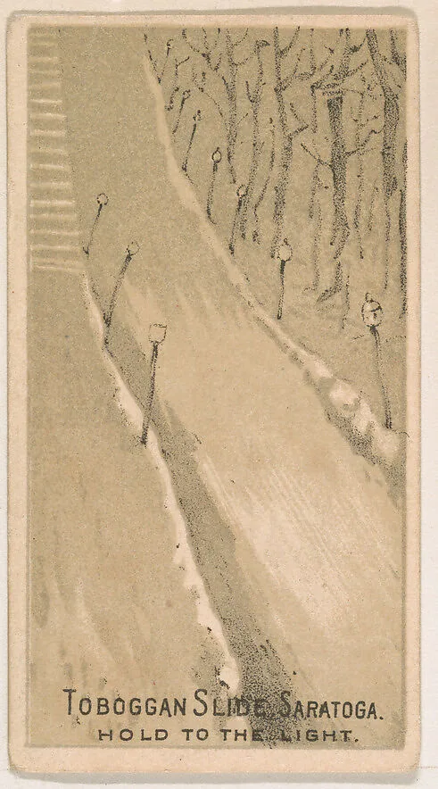 Toboggan Slide, Saratoga, from the Magic Changing Cards series (N223) issued by Kinney Tobacco Company — Kinney Brothers Tobacco Company