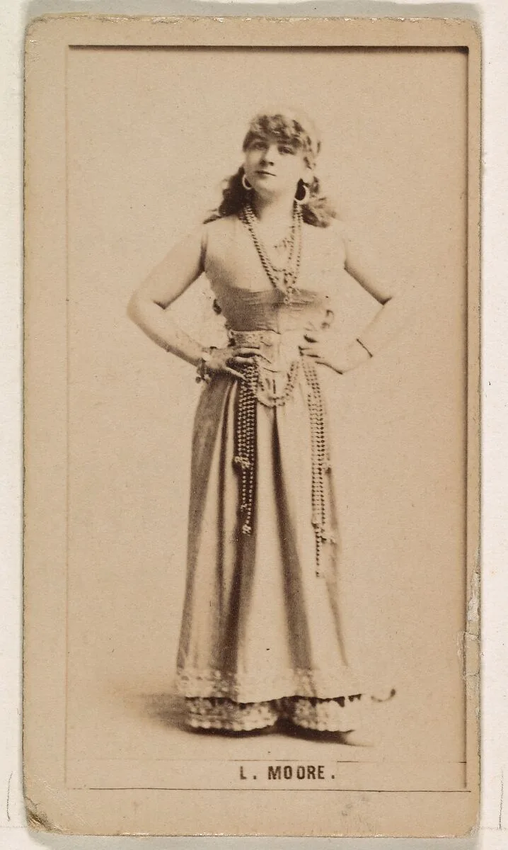 Laura Moore, from the Actresses series (N245) issued by Kinney Brothers to promote Sweet Caporal Cigarettes — Kinney Brothers Tobacco Company