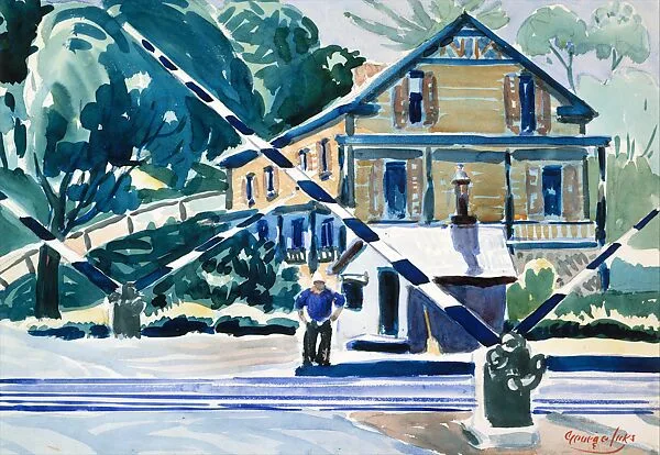 Railroad Crossing, The Berkshires — George Luks