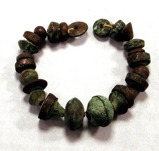 Copper and Ceramic Beads and Spindle Whorls
