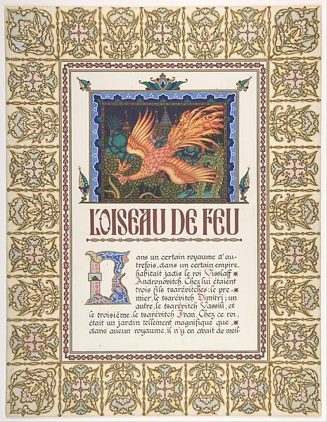 Title Page from "L'Oiseau de Feu et d'autres contes populaires Russes" — Boris Zvorykin
