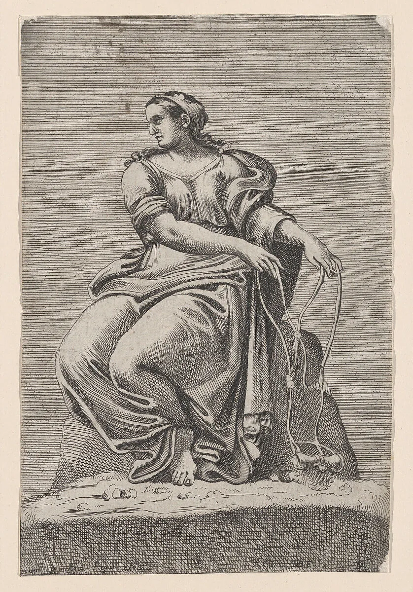 Seated Figure of Justice, from Farnese Palace, after Annibale and Agostino Carracci — Agostino Carracci|Jacques Belly|Annibale Carracci