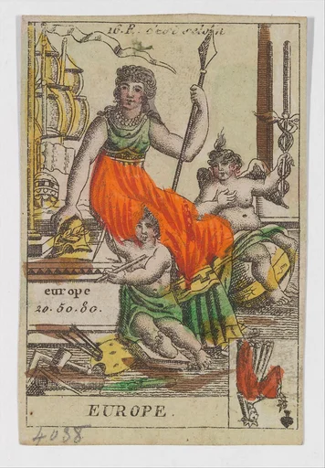 Allegory of Europe, from the playing cards (for quartets) "Costumes des Peuples Étrangers"