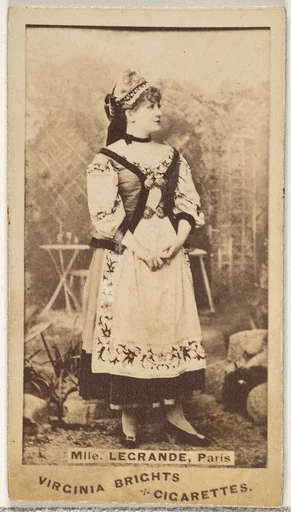 Mlle. Legrande, Paris, from the Actors and Actresses series (N45, Type 1) for Virginia Brights Cigarettes