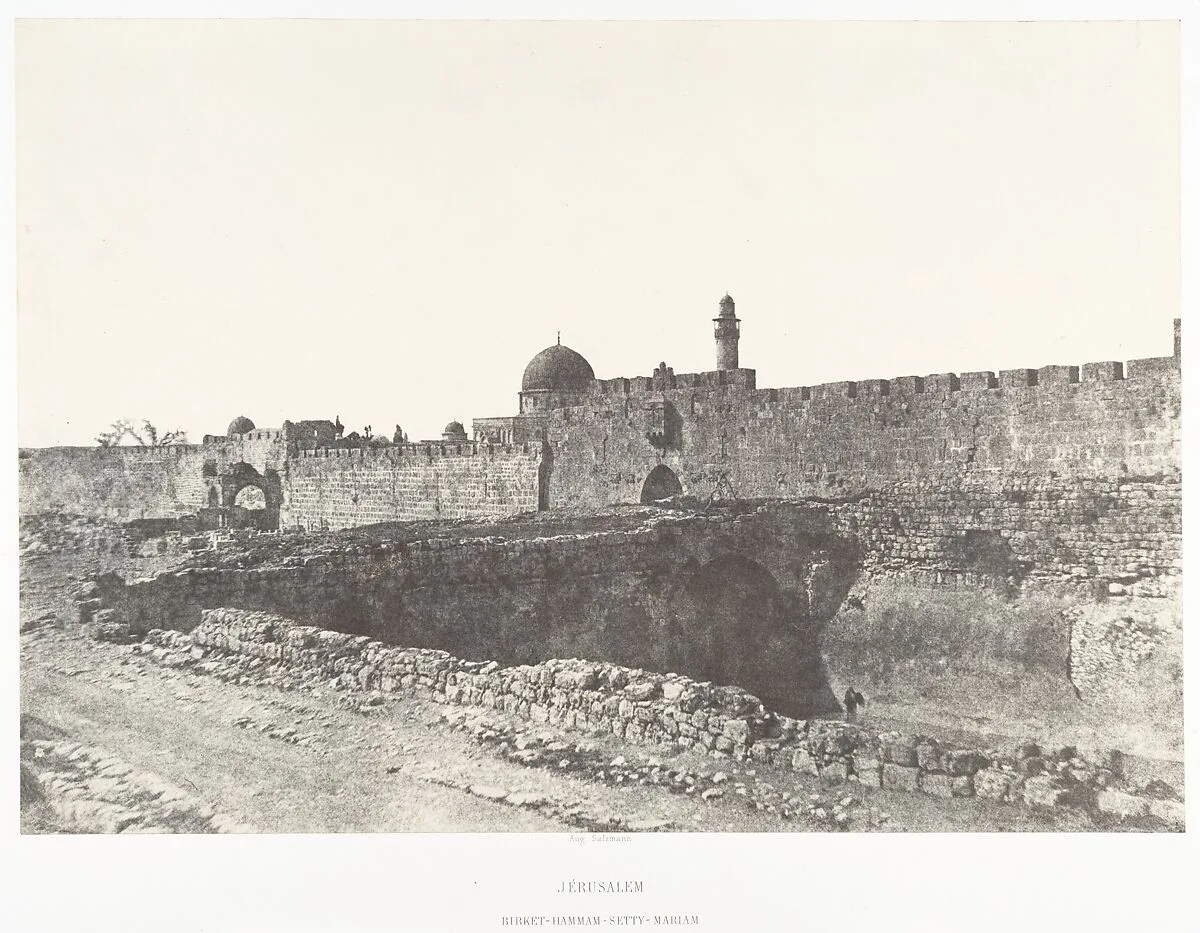 Jérusalem, Birket-Hammam-Setty-Mariam — Auguste Salzmann|Imprimerie photographique de Blanquart-Évrard, à Lille