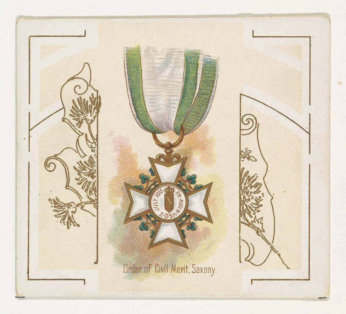 Order of Civil Merit, Saxony, from the World's Decorations series (N44) for Allen & Ginter Cigarettes — Allen & Ginter|Lindner, Eddy & Claus