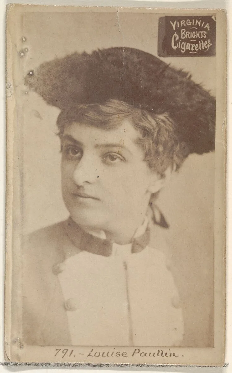 Card 791, Louise Paullin, from the Actors and Actresses series (N45, Type 2) for Virginia Brights Cigarettes — Allen & Ginter