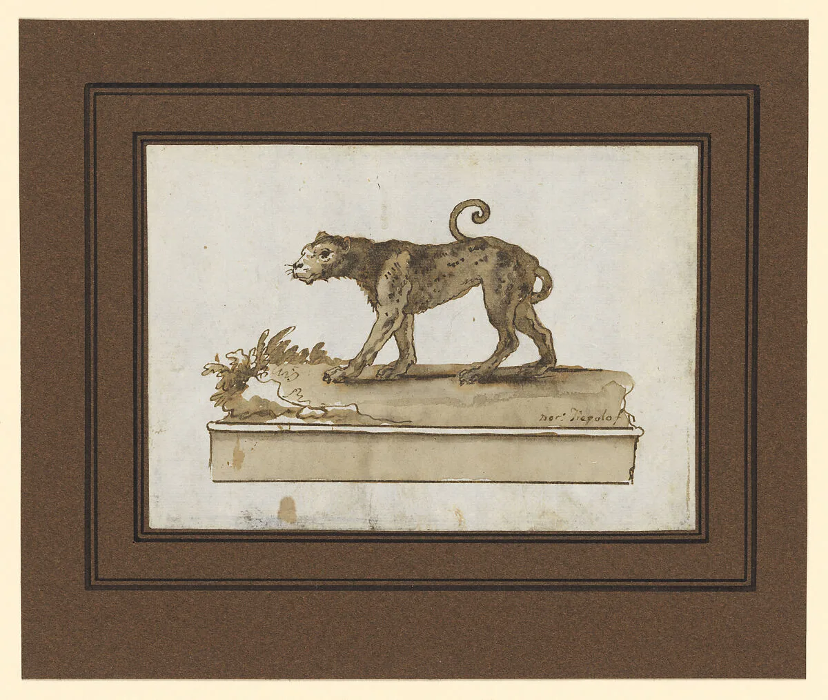 A Leopard, Moving to the Left (on a Base) — Giovanni Domenico Tiepolo