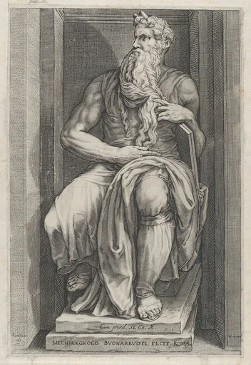 Speculum Romanae Magnificentiae: Moses after the sculpture by Michelangelo