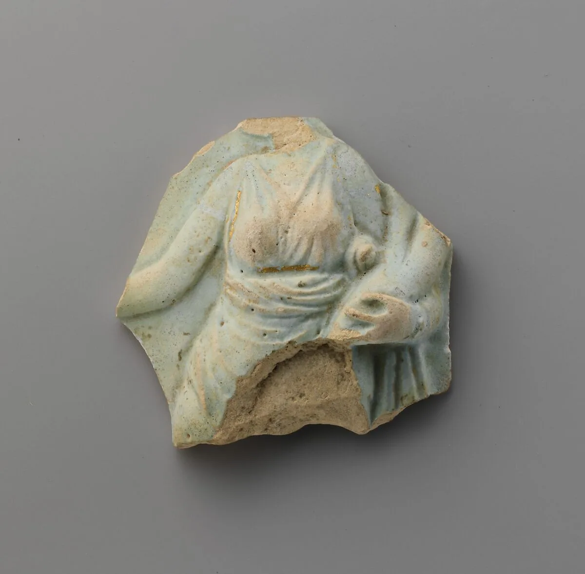 Gilt faience fragment of an oinochoe (jug) — Unknown
