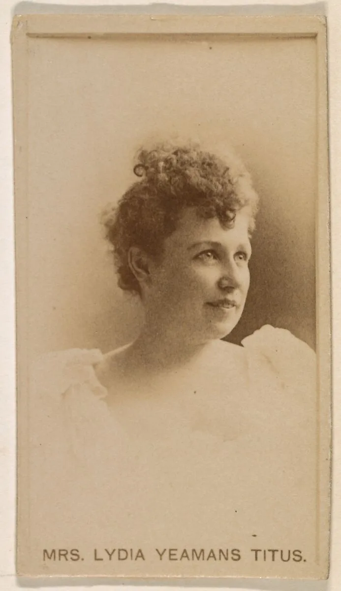 Mrs. Lydia Yeamans Titus, from the Actresses series (N245) issued by Kinney Brothers to promote Sweet Caporal Cigarettes — Kinney Brothers Tobacco Company