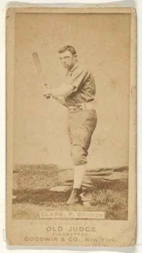 William H. "Dad" Clarke, Pitcher, Chicago, from the Old Judge series (N172) for Old Judge Cigarettes