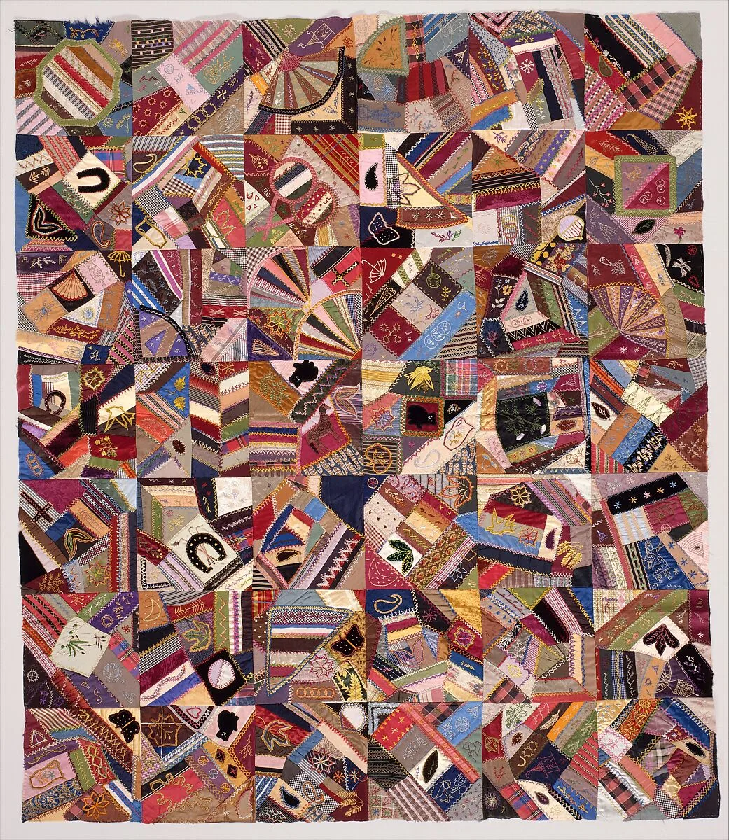 Quilt Top, Crazy pattern — Unknown