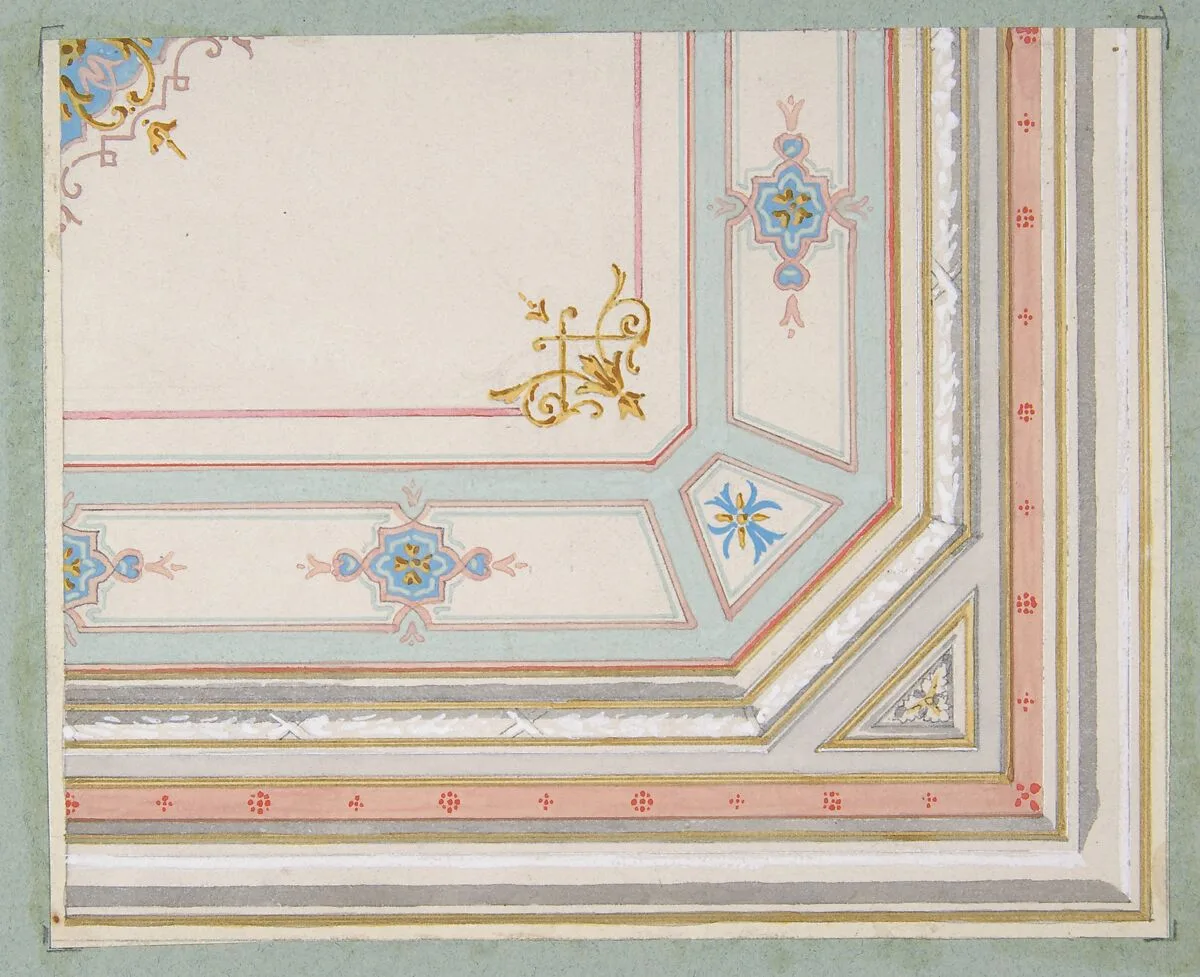 Partial design for a painted ceiling — Jules-Edmond-Charles Lachaise|Eugène-Pierre Gourdet
