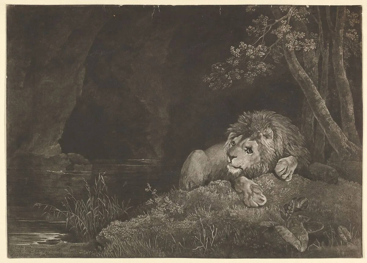The Lyon (Recumbent Lion by a Pool) — George Townley Stubbs|George Stubbs
