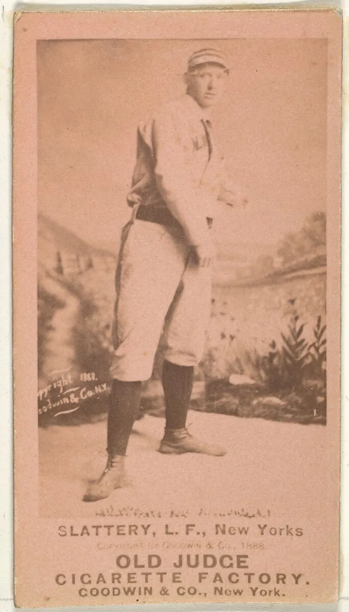 Michael J. Slattery, Left Field, New York, from the Old Judge series (N172) for Old Judge Cigarettes — Goodwin & Company