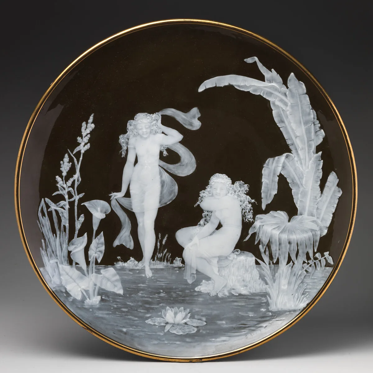 Charger with bathing nymphs — Frederick Schenck|George Jones and Sons