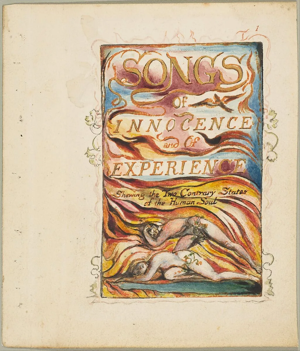 Songs of Innocence and of Experience, Shewing the Two Contrary States of the Human Soul: Combined Title-page — William Blake