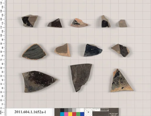 Terracotta fragments of kylikes (drinking cups)