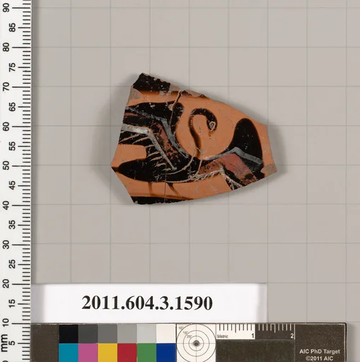 Terracotta fragment of a kylix: Band cup (drinking cup)