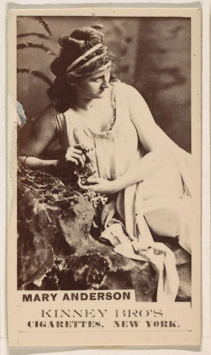 Mary Anderson, from the Actresses series (N245) issued by Kinney Brothers to promote Sweet Caporal Cigarettes — Kinney Brothers Tobacco Company