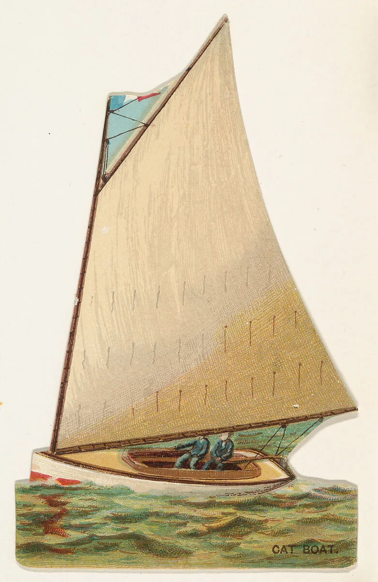 Cat Boat, from the Types of Vessels series (N139) issued by Duke Sons & Co. to promote Honest Long Cut Tobacco — Knapp & Company|Giles|W. Duke, Sons & Co.